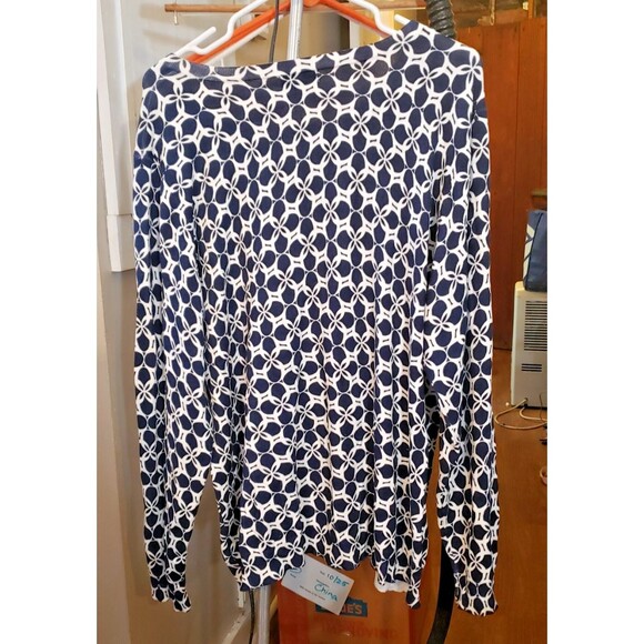 NWT - Charter Club- Blue & White Button Down Cardigan Sweater - Size 3X - Picture 2 of 4
